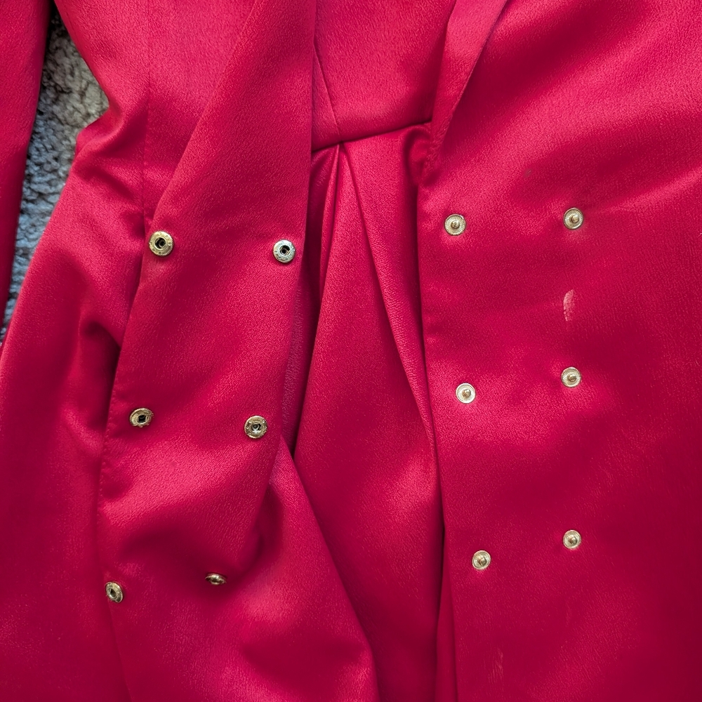 House of CB Red Simoneta Satin Tailored Jacket Mini Dress Size XS - Picture 8 of 16